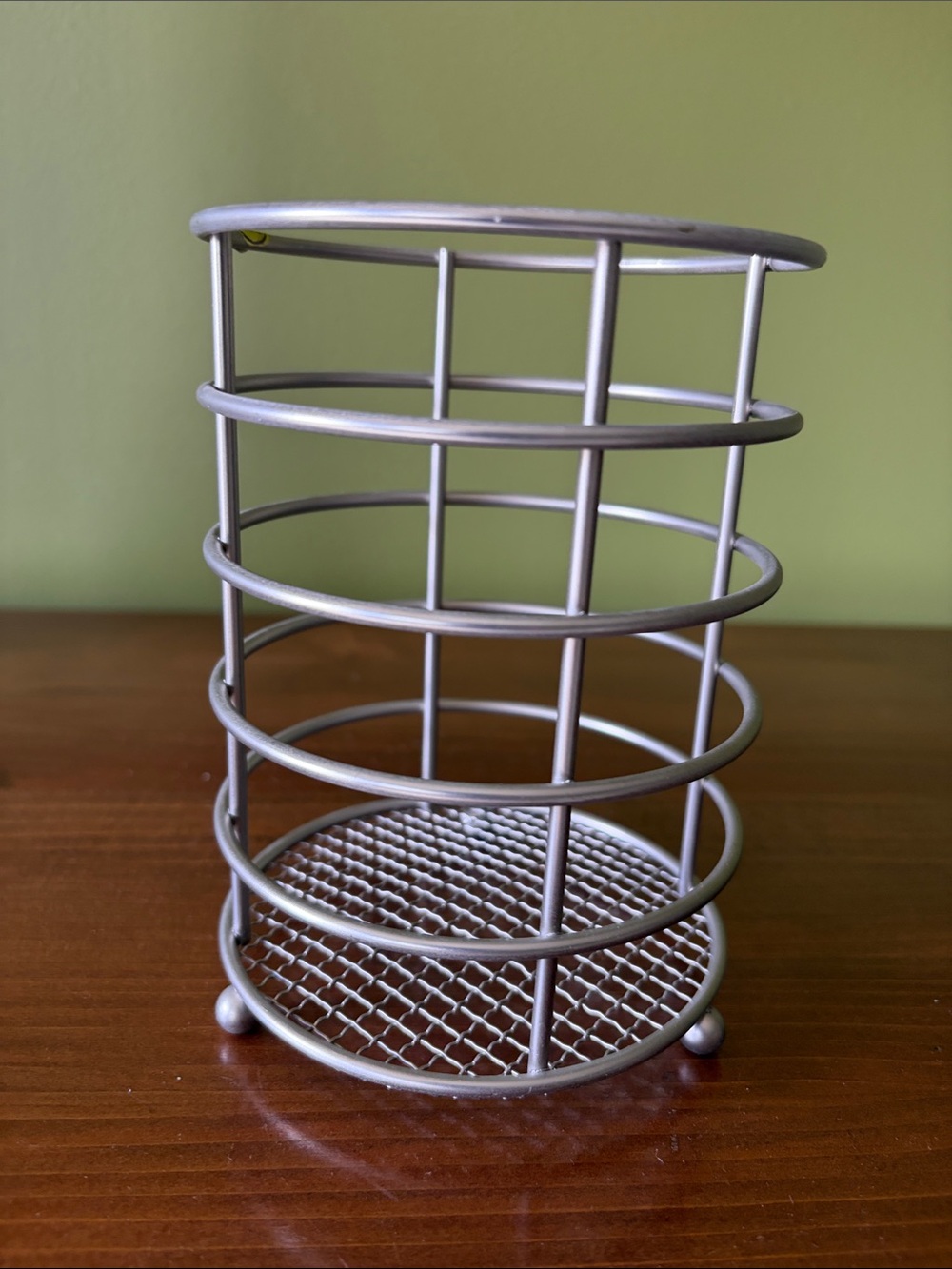 Metal Silver Utensil & Accessory Holder